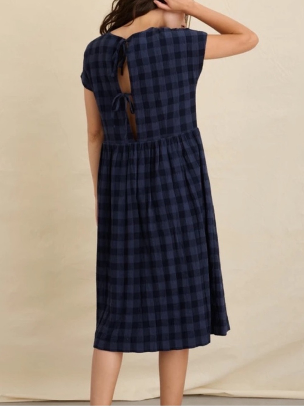Alex Mill NEW Dora Dress in Navy Gingham - Picture 2 of 8